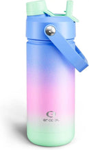 Insulated Water Bottle with Straw Stainless Steel Water Bottle, Leak-Proof, BPA-Free, Double Wall Vacuum Keeps Cold for 24 Hours for Sports, Travel, School (18 oz, Frosted Lilac) by CozyNest Decor