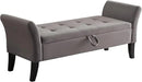 Furniliving 51” Bedroom Bench, End of Bed Bench with Button-Tufted Large Upholstered Storage Bench Ottoman Velvet Window Bench with Storage Shoe Cabinet Bench, for Bedroom, Entryway, Closet, Grey by CozyNest Decor