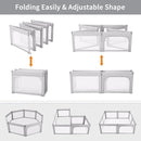 Foldable Baby Playpen, Shape & Size Adjustable Playpen for Toddler, 79x71 Large Play Pens Safety Mesh Foldable Playard for Babies, Portable Baby Fence Play Area Kids Play Pen, Grey by TinyTreasures Baby Boutique