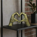 Top Brass Large Rustic Heart Hands Sculpture, 9 3/4” Resin Love Statue – Romantic Decor Accent for Shelf or Mantel – Perfect for Wedding, Valentine's Day or Anniversary (Weathered Bronze) by CozyNest Decor