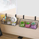 LeleCAT Over Cabinet Door Basket with hook Grid Storage Basket, Kitchen Storage Organizer,Over Cabinet Door Organizer,Hanging it behind a door or on a railing, Small, BLack,2 Pack by CozyNest Decor