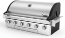 Brand-Man Propane Gas Grill, 40-Inch 6-Burner Built-In Head BBQ Island Outdoor Kitchen, Natural Gas Convertible, Heavy Duty 304 Stainless Steel, 60,000BTUs by GreenHaven Gardens