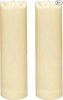 CANDLE CHOICE Waterproof Outdoor Battery Operated Flameless Candles with Auto Timer Flickering Plastic Resin Electric LED Slim Pillar Lights for Lantern Patio Garden Wedding Decorations 2”x7” 2 Pack by GreenHaven Gardens