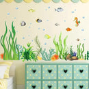 2 Sheets of 12x36 Inch Spring Summer Window Cling Sticker Fish, Plants, Aquatic Theme Window Stickers, Spring and Summer Decor, Home, Shop, Party Window, Glass, Wall Display Stickers (Aquatic Theme) by CozyNest Decor