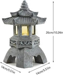 Zen Solar Pagoda Lantern Garden Statue, Indoor/Outdoor Zen Asian Decor for Landscape Balcony, Garden, Patio, Porch Yard Art Ornament by GreenHaven Gardens