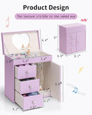 Vlando Musical Jewelry Box for Girls, Large Kid Music Box with Ballerina for Birthday Bedroom Decor, 4 Layer Girl Jewelry Gifts for Girls Kids - Purple by TinyTreasures Baby Boutique