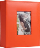 RECUTMS Photo Album 4x6 200 Photos, Leather Cover Wedding Family Photo Albums Holds 200 Horizontal 4x6 Photos (Orange) by TinyTreasures Baby Boutique
