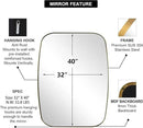 ANDY STAR Gold Oblong Mirror, 32x40 Inch Gold Oval Mirror for Bathroom with Stainless Steel Metal Frame, Wall Mouned for Bathroom, Living Room, Entryway by CozyNest Decor