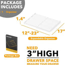 SpaceAid Bamboo White Spice Drawer Organizer, (Need 3" Deep Drawer) Expandable 4 Tier Spices Rack for Cabinet, Kitchen Seasoning Storage Insert (Jars Not Included, From 12" to 23" Wide) by CozyNest Decor