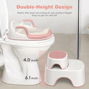 Potty Training Seat with Step Stools, Maliton Potty Training Toilet for Toddlers Girls with Splash Guard, Anti-Slip Toddler Stool for Bathroom, One Potty Seat and 2 in 1 Step Stool for Kids (Pink) by TinyTreasures Baby Boutique