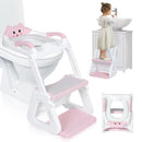 Orzbow Potty Training Seat, 2-IN-1 Toddler Potty Training Toilet with Step Stool, Stability Toilet Seat for Boys Girls with Splash Guard and Anti-Slip Pad, Adjustable Ladder & Potty Seat Height, Pink by TinyTreasures Baby Boutique