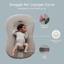 Snuggle Me® Baby Lounger Curve (0-6 Months) - Premium Organic Cotton with Foam Core, Machine-Washable Cover, Buttery-Soft & Breathable Infant Lounger with Travel Bag (30 in x 20 in x 1.9 in) - Birch by TinyTreasures Baby Boutique