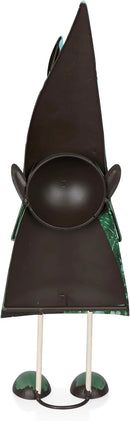 Alpine Corporation MCC798HH See No Evil Metal Gnome Decor, Whimsical Playful Décor for Patio & Garden, 19" H, Green by CozyNest Decor