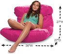 Posh Creations Structured Comfy Seat for Bedrooms and Dorm Rooms, Large Bean Bag Chair, Laguna Lounger, Pink by TinyTreasures Baby Boutique