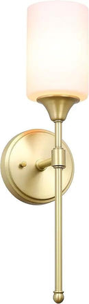 XiNBEi Lighting Wall Sconce, Bathroom Vanity Light with Glass, Classic Wall Fixture Satin Brass Finish for Bathroom XB-W1216-SB by CozyNest Decor