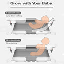 Collapsible Baby Bathtub,Baby Bath Tub with Soft Cushion & Thermometer,Baby Bathtub Newborn to Toddler 0-36 Months,Portable Travel Baby Tub by TinyTreasures Baby Boutique