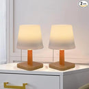 pearlstar Solar Table Lamp Outdoor - 2 Pack LED Waterproof Cordless Solar Desk Lamp with Pull Chain 2 Lighting Modes, Auto ON/Off for Outside Patio Coffee Table Garden Bedroom Living Room(White) by GreenHaven Gardens