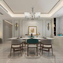 BONLICHT Traditional Chandelier Lighting 5 Light Brushed Nickel Modern Light Fixtures Hanging Pendant Lighting with Clear Glass Shade Classic Ceiling Lights for Kitchen Dining Room Living Room Island by CozyNest Decor