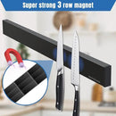 Magnetic Knife Holder for Wall 17 Inch, No Drilling black knife magnetic strip with 3 Hooks, Strong Magnet Knife Holder strip, Magnetic Knife Rack Bar for Kitchen Knives and Tools by CozyNest Decor