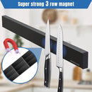 Magnetic Knife Holder for Wall 20 Inch, No Drilling black knife magnetic strip with 4 Hooks, Strong Magnet Knife Holder strip, Magnetic Knife Rack Bar for Kitchen Knives and Tools by CozyNest Decor