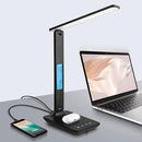 LAOPAO Desk Lamp with Wireless Charger: USB Charging Port, Table Lamp with Clock, Desk Lamps for Home Office College Dorm Room Essentials by CozyNest Decor