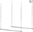 STORAGE MANIAC Hanging Closet Rod, Adjustable Width and Height Closet Hanging Organizer, Space-Saving Clothes Hanging Bar, Closet Extender Hanging Rod Double Closet Hanging Rod, 2 Pack Chrome by CozyNest Decor