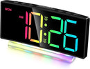 Cadmos Extra Loud Alarm Clock for Heavy Sleepers Adults,Teens,Kids,Rainbow Clock for Bedrooms,Small Bedside Digital Clock with Large Display,7 Color Night Light,12/24h(Black+Dynamic) by TinyTreasures Baby Boutique