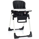 INFANS High Chair for Babies & Toddlers, Foldable Highchair with Multiple Adjustable Backrest, Footrest and Seat Height, Removable Tray, Detachable PU Leather Cushion, Built-in Rear Wheels (Black) by TinyTreasures Baby Boutique
