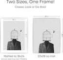 Homeforia Silver 22x28 Picture Frame, Rectangular Metal Poster Frame with Mat, 22 x 28 Frame Matted to 18 x 24 Photo, Wall Mount, Minimalist Style, Tempered Glass, Wall Hook Included by CozyNest Decor