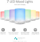 ASAKUKI 300ML Essential Oil Diffuser, Quiet 5-in-1 Premium Humidifier, Home Fragrance Aroma Diffuser with 7 LED Color Changing Light and Auto-Off Switch -White by TinyTreasures Baby Boutique