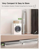 Clothes Drying Rack 95 Inches Folding Outdoor Indoor, Drying Rack Clothing Collapsible, Foldable Laundry Drying Rack, Heavy Duty Stainless Steel Clothesline, 20 Hooks 12 Clips by CozyNest Decor