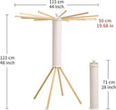 LEQ Drying Rack Portable,Foldable Drying Rack Clothing with 12 Wood Drying Arms, Standing Laundry Hanger Rack Round Collapsible & Portable Handle for Laundry Room, Balcony, Bedroom, RV by CozyNest Decor
