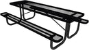 Heavy-Duty Portable Outdoor Picnic Table, Thermoplastic Coated Expanded Metal Commercial-Grade Patio Dining Furniture Made in America (8ft Rectangular, Black) by GreenHaven Gardens