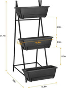 Vertical Garden Planter 3 Tier Raised Garden Bed Freestanding Elevated Raised Planter Boxes Outdoor Herb Planter Stand with Removable Tray on Patio Balcony Porch Grey by GreenHaven Gardens
