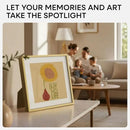 Homeforia Square 10x10 Gold Frame, High End Metal 10 by 10 Picture Frames with Mat 8 x 8, 10by10 Thin Poster Frame Matted to 8x8 inch Photo, Wall or Tabletop Frames, Tempered Glass, Wall Kit, Set of 1 by CozyNest Decor