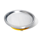 Avanchy Open Baby Plates with Suction – Stainless Steel Divided Plates for Toddlers, BPA-Free, Dishwasher Safe, Unbreakable, Non-Toxic, 100% Silicone Suction – Yellow by TinyTreasures Baby Boutique