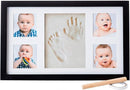 Baby Hand and Footprint Kit - Newborn Keepsake Picture Frame, Inkless Foot & Handprint Clay Mold - Baby Registry, New Mom Baby Shower, Gender Reveal Gift, Personalized Boy or Girl Nursery Photo Prints (Large, Black) by TinyTreasures Baby Boutique