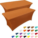 IVAPUPU 2 Pack 6FT Table Cloth for Rectangular Fitted Events Stretch Caramel Table Covers Washable Spandex Tablecloth Protector for Party, Wedding, Cocktail, Banquet, Festival by CozyNest Decor