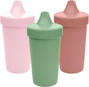 Re-Play Sippy Cups for Toddlers - 10 Oz. Reusable Spill Proof Cups for Kids, Dishwasher/Microwave Safe - Made in USA - Set of 3-3.13" x 6.25" - Blossom by TinyTreasures Baby Boutique