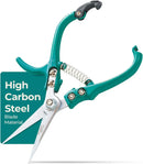 Modern Sprout Pruning Shears - Herb Snipping Scissors- Lightweight Gardening Tools W/Easy Lock - Flower Cutter Garden Shears - Carbon Steel Blade + Reusable Holster (Ocean, 1-Pack) by GreenHaven Gardens