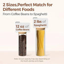 ComSaf Glass Food Storage Jars Set of 6, Tall Glass Storage Containers with Lids, Spaghetti Jar, Canisters Set for the kitchen, Pasta, Flour, Nuts, Oat, Coffee and Sugar Container, Pantry Organization by CozyNest Decor