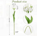 Artificial Tulips Flowers – 24" Long Stem Faux Tulips, 7PCS Real Touch Fake White Tulip for Vase, Farmhouse, Kitchen, Spring & Wedding Home Decor by CozyNest Decor