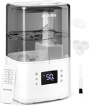 BOXING Warm and Cool Mist Humidifiers for Bedroom Large Room Home, Air Humidifier with Remote, Top Fill Ultrasonic Diffuser Humidifier with humidistat,Quiet Sleep Bedside Nightstand,Timer,Filter,4.5L by TinyTreasures Baby Boutique