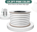 GZBtech Flexible LED Neon Rope Lights 50FT,AC 110-120V Waterproof Strip Light, 120 LEDs/M Cuttable Connectable Neon Lighting for Indoor Outdoor Home Decor/Commercial Building Use-Pink 15M by CozyNest Decor