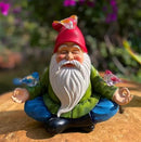 Solar Powered Gnome with Red Hat and 3 Birds Decorated Solar Light, Garden Decorations Statues, Garden Light Decor for Lawn Ornaments, Resin Garden Figurines (Gnome with 3 Birds) by GreenHaven Gardens