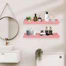 Nursery Book Shelves, 4 Pack Pink Floating Shelves for Wall, Wood Scalloped Shelves for Storage Books, Wall Book Shelf for Kids Rooms, Bedroom, Toddler Room, Baby Room, Nursery Decor by TinyTreasures Baby Boutique