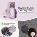Water Bottle Holder with Strap, 4 Big Pockets with Compartment, 24oz/32oz/40oz Crossbody Water Bottle Carrier Bag by TinyTreasures Baby Boutique