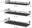 Floating Shelves Set of 3, Home Wood Wall Shelf, Farmhouse Shelf for Bedroom, Wall Mounted Floating Shelf for Living Room, Bedroom, Bathroom, Kitchen, Office (Black 2) by CozyNest Decor