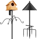 Bird Feeders Pole, House Pole 92 Inch, Adjustable Heavy Duty Feeder Stand Feeding Station with Sturdy Anchor Squirrel Proof Baffle for Watching (Bird Not Included) by GreenHaven Gardens