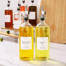 Molimoli Oil and Vinegar Dispenser with Metal Pour Spout, Weighted Pourer, Glass Bottle Dispenser for Kitchen, Olive Oil Cruet, Glass Olive Oil Bottle | 500ml, Set of 2 by CozyNest Decor